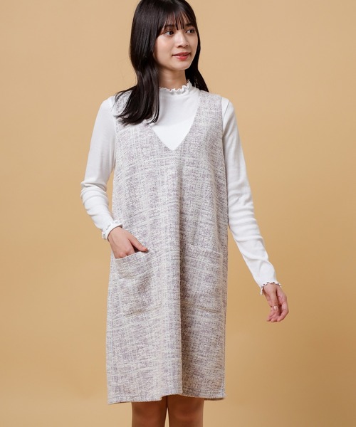 未使用ツイード ブラック/ホワイトジャンパースカート 未使用ツイード ブラック/ホワイトジャンパースカート