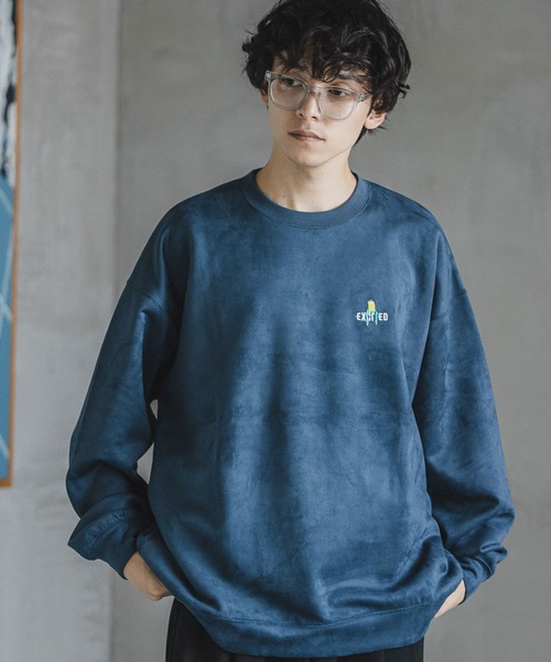 RAGEBLUE（レイジブルー）の「カットスウェード/ワンポイント刺繍クルー（スウェット・メンズ・ホワイト/ライトブルー/ブラック/グリーン/ブルー/ライトグリーン/オレンジ/ブラウン・SMALL/MEDIUM/LARGE）」の7枚目の写真