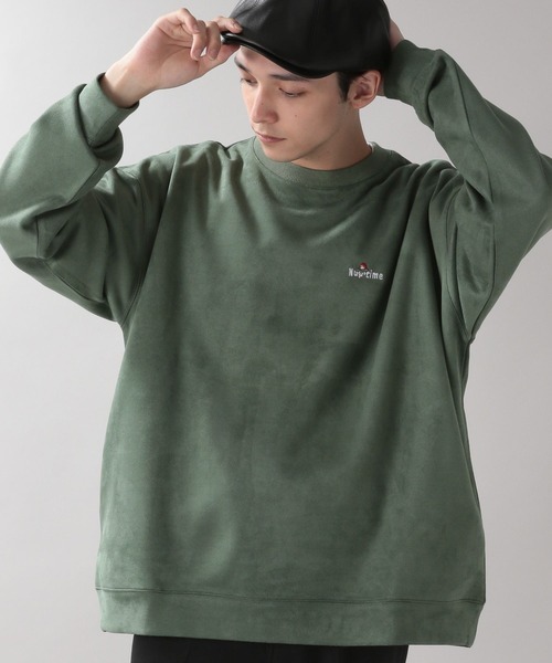 RAGEBLUE（レイジブルー）の「カットスウェード/ワンポイント刺繍クルー（スウェット・メンズ・ホワイト/ライトブルー/ブラック/グリーン/ブルー/ライトグリーン/オレンジ/ブラウン・SMALL/MEDIUM/LARGE）」の5枚目の写真