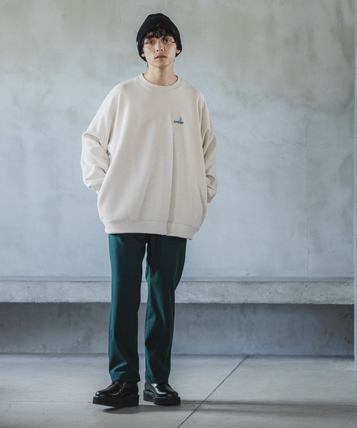 RAGEBLUE（レイジブルー）の「カットスウェード/ワンポイント刺繍クルー（スウェット・メンズ・ホワイト/ライトブルー/ブラック/グリーン/ブルー/ライトグリーン/オレンジ/ブラウン・SMALL/MEDIUM/LARGE）」の11枚目の写真