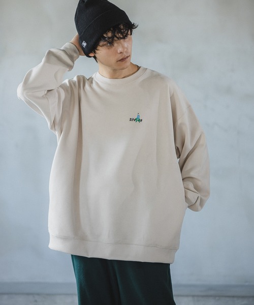 RAGEBLUE（レイジブルー）の「カットスウェード/ワンポイント刺繍クルー（スウェット・メンズ・ホワイト/ライトブルー/ブラック/グリーン/ブルー/ライトグリーン/オレンジ/ブラウン・SMALL/MEDIUM/LARGE）」の12枚目の写真