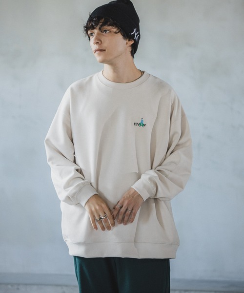 RAGEBLUE（レイジブルー）の「カットスウェード/ワンポイント刺繍クルー（スウェット・メンズ・ホワイト/ライトブルー/ブラック/グリーン/ブルー/ライトグリーン/オレンジ/ブラウン・SMALL/MEDIUM/LARGE）」の13枚目の写真