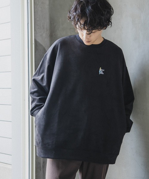 RAGEBLUE（レイジブルー）の「カットスウェード/ワンポイント刺繍クルー（スウェット・メンズ・ホワイト/ライトブルー/ブラック/グリーン/ブルー/ライトグリーン/オレンジ/ブラウン・SMALL/MEDIUM/LARGE）」の19枚目の写真