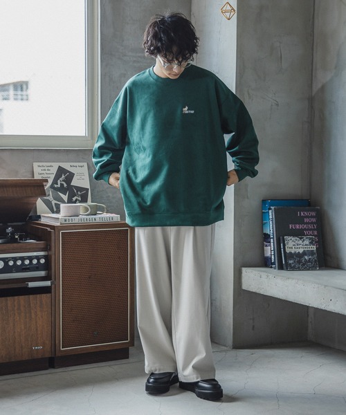 RAGEBLUE（レイジブルー）の「カットスウェード/ワンポイント刺繍クルー（スウェット・メンズ・ホワイト/ライトブルー/ブラック/グリーン/ブルー/ライトグリーン/オレンジ/ブラウン・SMALL/MEDIUM/LARGE）」の21枚目の写真