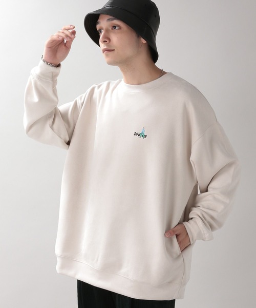 RAGEBLUE（レイジブルー）の「カットスウェード/ワンポイント刺繍クルー（スウェット・メンズ・ホワイト/ライトブルー/ブラック/グリーン/ブルー/ライトグリーン/オレンジ/ブラウン・SMALL/MEDIUM/LARGE）」の14枚目の写真