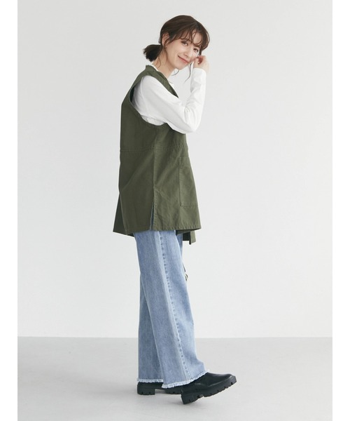 Sugar spoon(シュガースプーン)の「・SUGAR SPOON ノーカラーミリタリーベスト(ベスト・レディース・ブラック/ベージュ/カーキ・FREE)」の5枚目の写真