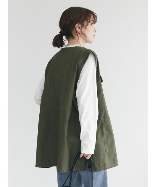 Sugar spoon(シュガースプーン)の「・SUGAR SPOON ノーカラーミリタリーベスト(ベスト・レディース・ブラック/ベージュ/カーキ・FREE)」の9枚目の写真