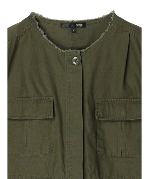 Sugar spoon(シュガースプーン)の「・SUGAR SPOON ノーカラーミリタリーベスト(ベスト・レディース・ブラック/ベージュ/カーキ・FREE)」の18枚目の写真