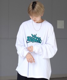 イラストバックプリント / ワンポイント刺繍 ビッグシルエットロンT カットソー ユニセックス【ILL’S】