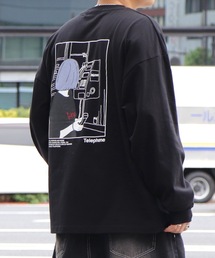 イラストバックプリント / ワンポイント刺繍 ビッグシルエットロンT カットソー ユニセックス【ILL’S】