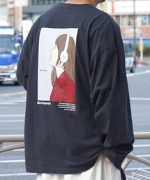 イラストバックプリント / ワンポイント刺繍 ビッグシルエットロンT カットソー ユニセックス【ILL’S】