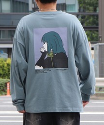 イラストバックプリント / ワンポイント刺繍 ビッグシルエットロンT カットソー ユニセックス【ILL’S】