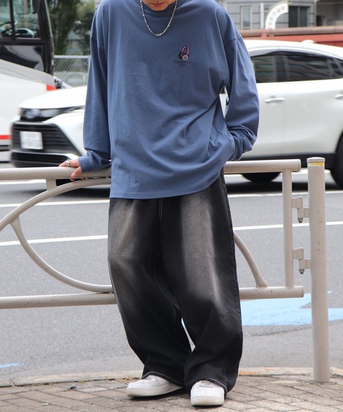 ILL'S(イルズ)の「イラストバックプリント / ワンポイント刺繍 ビッグシルエットロンT カットソー ユニセックス【ILL’S】(Tシャツ/カットソー・メンズ・ホワイト/グリーン/ミント/ホワイト系その他/ブラウン系その他/ベージュ系その他/ホワイト系その他2/ホワイト系その他3/ブラック系その他3/グレー系その他2/グリーン系その他2/ブルー系その他3/ホワイト系その他5/グリーン系その他5/グレー系その他4/グレー系その他5/ホワイト系その他4/グリーン系その他4・M/L/S)」の19枚目の写真