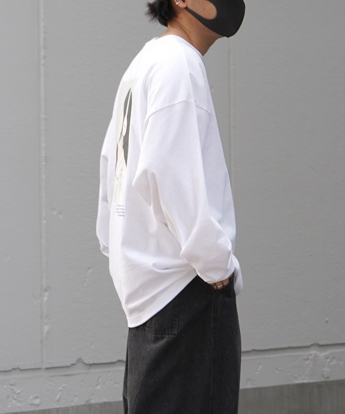 ILL'S(イルズ)の「イラストバックプリント / ワンポイント刺繍 ビッグシルエットロンT カットソー ユニセックス【ILL’S】(Tシャツ/カットソー・メンズ・ホワイト/グリーン/ミント/ホワイト系その他/ブラウン系その他/ベージュ系その他/ホワイト系その他2/ホワイト系その他3/ブラック系その他3/グレー系その他2/グリーン系その他2/ブルー系その他3/ホワイト系その他5/グリーン系その他5/グレー系その他4/グレー系その他5/ホワイト系その他4/グリーン系その他4・M/L/S)」の22枚目の写真