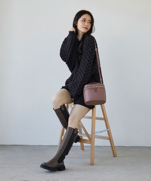 179/WG(イチナナキュウダブルジー)の「サイドゴアロングブーツ(ブーツ・レディース・ブラウン/ブラック・L/M)」の5枚目の写真