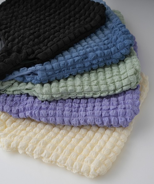 IAMUSE（アイアミューズ）の「ぽこぽこトートバッグ S0772【IAMUSE】（トートバッグ・レディース・ミント/ライラック/ブルーグレー/ブラック/オフホワイト・FREE）」の7枚目の写真