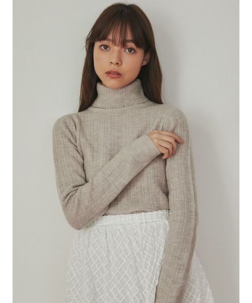 merry jenny（メリージェニー）の「メランジタートルニット（ニット/セーター・レディース・パープル/グレー/ピンク・FREE）」の5枚目の写真