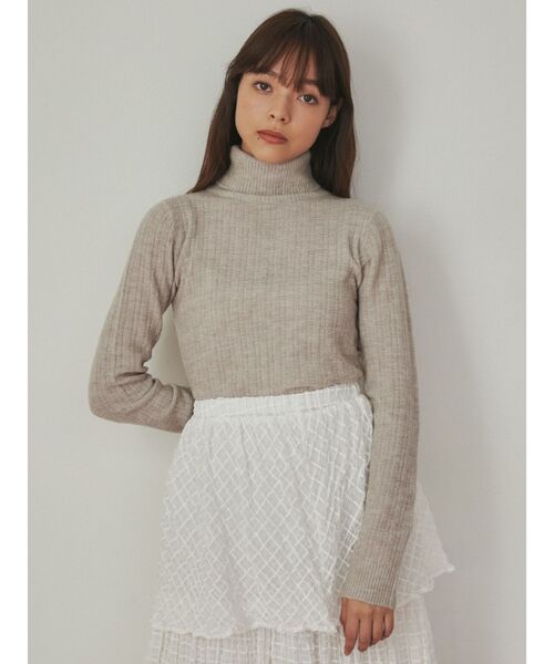 merry jenny（メリージェニー）の「メランジタートルニット（ニット/セーター・レディース・パープル/グレー/ピンク・FREE）」の14枚目の写真