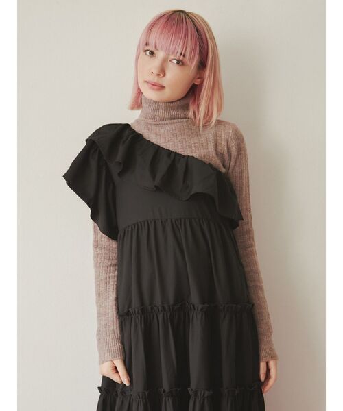 merry jenny（メリージェニー）の「メランジタートルニット（ニット/セーター・レディース・パープル/グレー/ピンク・FREE）」の18枚目の写真