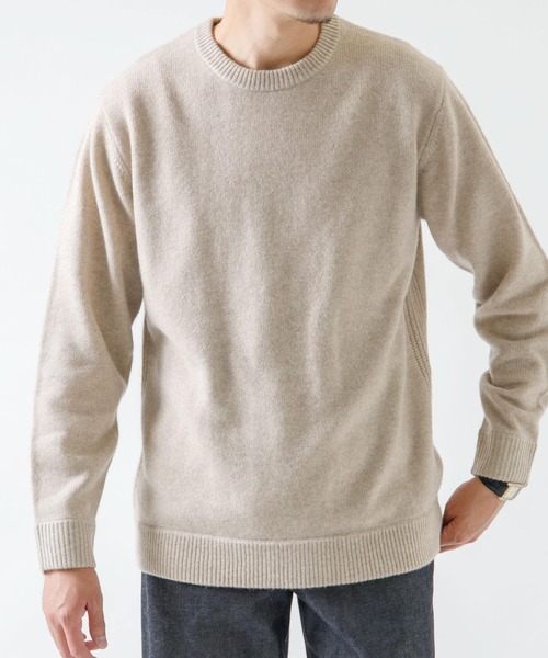 セール】『XLサイズあり』ハミルトンラムズウールエルボーパッチニット