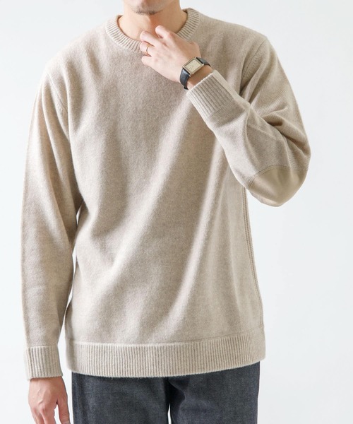 URBAN RESEARCH ROSSO MEN(アーバンリサーチロッソメン)の「『XLサイズあり』ハミルトンラムズウールエルボーパッチニット(ニット/セーター・メンズ・ブラック/ベージュ/ネイビー/オレンジ/ベージュ系その他・SMALL/MEDIUM/LARGE/X-LARGE)」の8枚目の写真