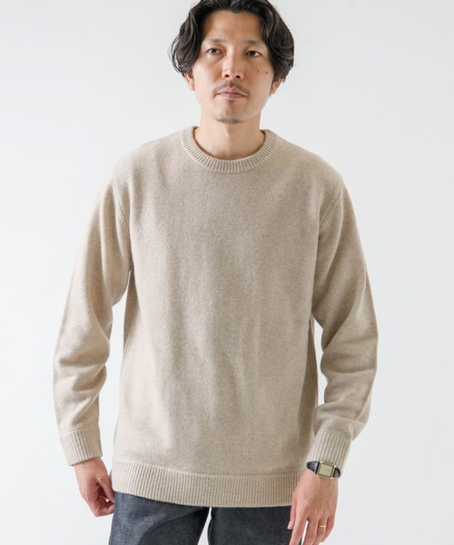 セール】『XLサイズあり』ハミルトンラムズウールエルボーパッチニット