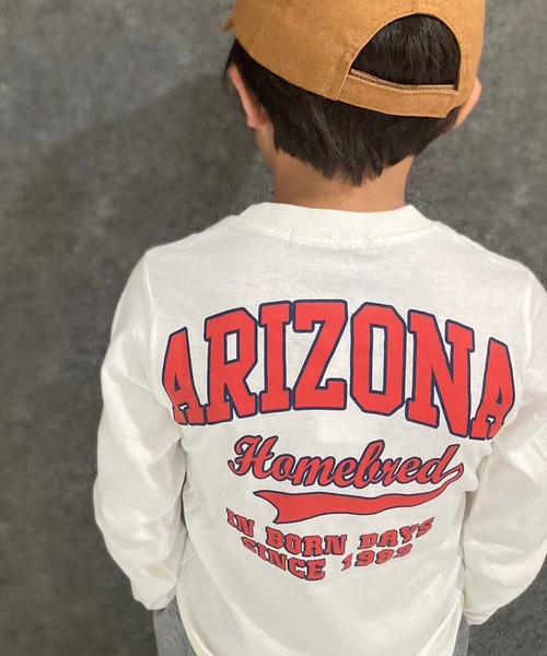 THE CASUAL（カジュアル）の「選べる20カラープリント長袖Tシャツ（Tシャツ/カットソー・キッズ・ベージュ系/ベージュ/カーキ/ネイビー/チャコール/ダークグリーン系/グレー系/オフホワイト/ホワイト系/ブラック/ダークグリーン/杢グレー/グレー系1/ホワイト系1/ブラック系2/ブラック系/ブラック系1/ブラウン/ミント/ブルー・110cm/150cm/120cm/130cm/140cm/160cm）」の2枚目の写真