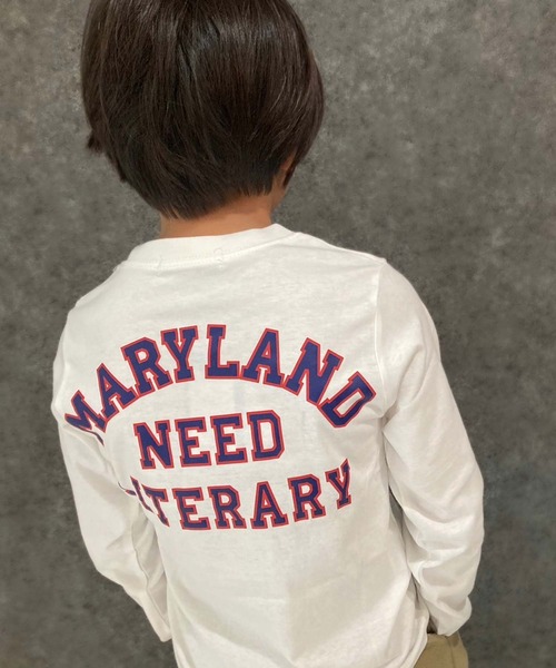 THE CASUAL（カジュアル）の「選べる20カラープリント長袖Tシャツ（Tシャツ/カットソー・キッズ・ベージュ系/ベージュ/カーキ/ネイビー/チャコール/ダークグリーン系/グレー系/オフホワイト/ホワイト系/ブラック/ダークグリーン/杢グレー/グレー系1/ホワイト系1/ブラック系2/ブラック系/ブラック系1/ブラウン/ミント/ブルー・110cm/150cm/120cm/130cm/140cm/160cm）」の3枚目の写真