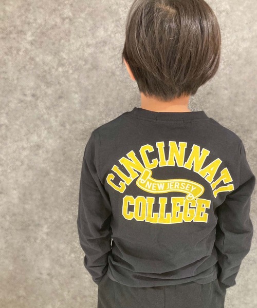 THE CASUAL（カジュアル）の「選べる20カラープリント長袖Tシャツ（Tシャツ/カットソー・キッズ・ベージュ系/ベージュ/カーキ/ネイビー/チャコール/ダークグリーン系/グレー系/オフホワイト/ホワイト系/ブラック/ダークグリーン/杢グレー/グレー系1/ホワイト系1/ブラック系2/ブラック系/ブラック系1/ブラウン/ミント/ブルー・110cm/150cm/120cm/130cm/140cm/160cm）」の7枚目の写真