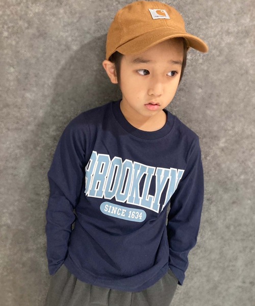 THE CASUAL（カジュアル）の「選べる20カラープリント長袖Tシャツ（Tシャツ/カットソー・キッズ・ベージュ系/ベージュ/カーキ/ネイビー/チャコール/ダークグリーン系/グレー系/オフホワイト/ホワイト系/ブラック/ダークグリーン/杢グレー/グレー系1/ホワイト系1/ブラック系2/ブラック系/ブラック系1/ブラウン/ミント/ブルー・110cm/150cm/120cm/130cm/140cm/160cm）」の19枚目の写真