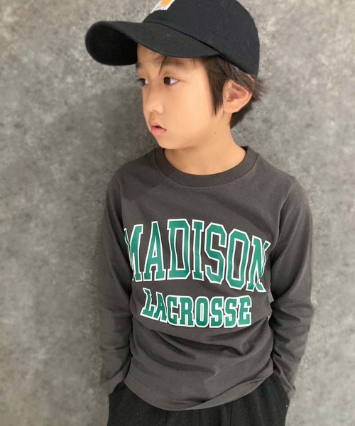 THE CASUAL（カジュアル）の「選べる20カラープリント長袖Tシャツ（Tシャツ/カットソー・キッズ・ベージュ系/ベージュ/カーキ/ネイビー/チャコール/ダークグリーン系/グレー系/オフホワイト/ホワイト系/ブラック/ダークグリーン/杢グレー/グレー系1/ホワイト系1/ブラック系2/ブラック系/ブラック系1/ブラウン/ミント/ブルー・110cm/150cm/120cm/130cm/140cm/160cm）」の9枚目の写真