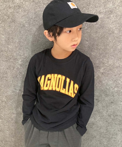 THE CASUAL（カジュアル）の「選べる20カラープリント長袖Tシャツ（Tシャツ/カットソー・キッズ・ベージュ系/ベージュ/カーキ/ネイビー/チャコール/ダークグリーン系/グレー系/オフホワイト/ホワイト系/ブラック/ダークグリーン/杢グレー/グレー系1/ホワイト系1/ブラック系2/ブラック系/ブラック系1/ブラウン/ミント/ブルー・110cm/150cm/120cm/130cm/140cm/160cm）」の4枚目の写真