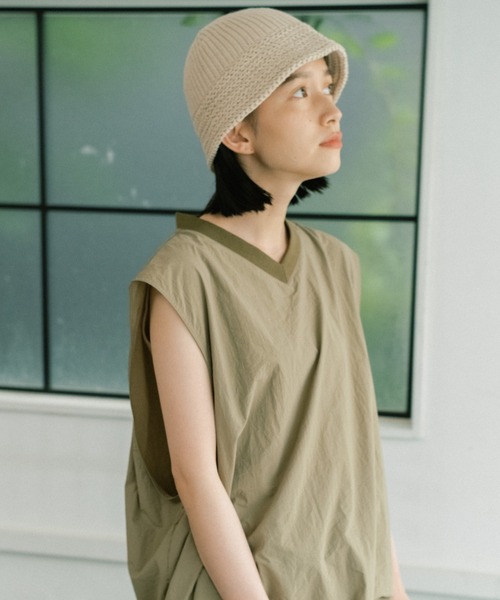 WHIMSIC（ウィムジック）の「【WHIMSIC】ニットメトロハット（ハット・レディース・ネイビー/ボルドー/オレンジ/ブラック/ベージュ・FREE）」の6枚目の写真