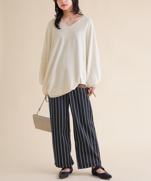 osharewalker（オシャレウォーカー）の「【廃盤】『裏フリースストライプ柄ワイドパンツ』（その他パンツ・レディース・杢グレー/ブラック/ネイビー・1/2）」の16枚目の写真