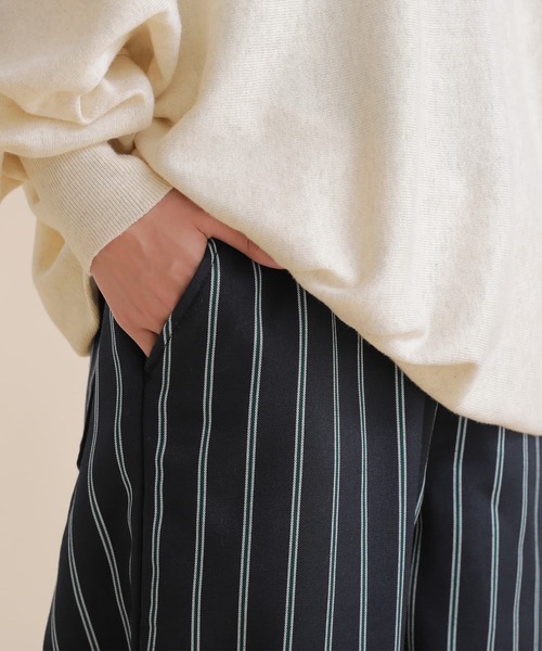 osharewalker（オシャレウォーカー）の「【廃盤】『裏フリースストライプ柄ワイドパンツ』（その他パンツ・レディース・杢グレー/ブラック/ネイビー・1/2）」の17枚目の写真