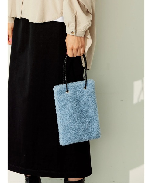 AMERICAN HOLIC（アメリカンホリック）の「ボアミニバック（ハンドバッグ・レディース・ベージュ/オレンジ/カーキ/ブルーグレー・FREE）」の9枚目の写真