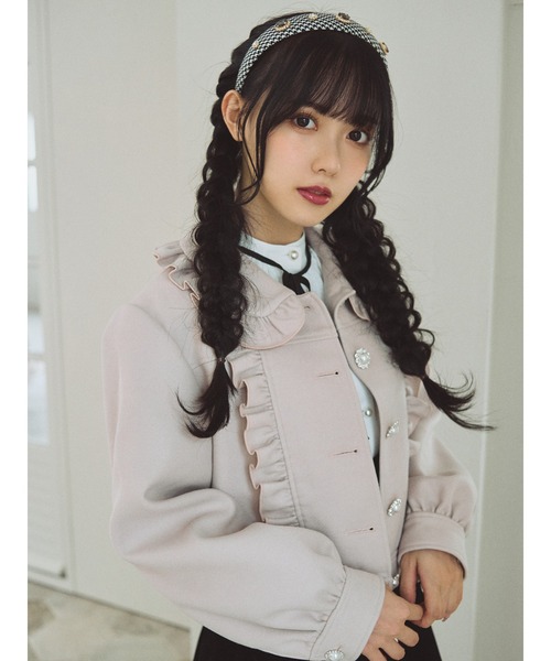 Ank Rouge（アンクルージュ）の「フロントビジューフリルブルゾン 