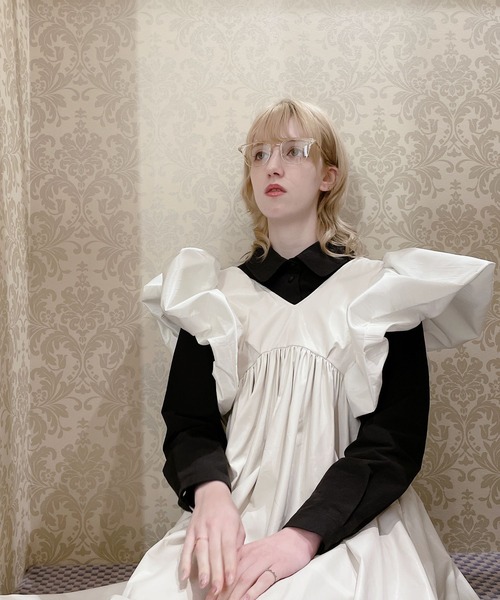 PAIN（ペイン）の「レザードッキングドレス（ドレス・レディース・ホワイト/ベージュ/ブラック・FREE）」の4枚目の写真