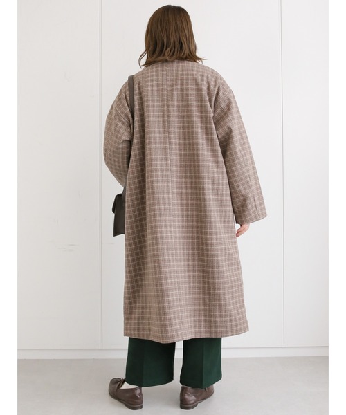 ehka sopo(エヘカソポ)の「グラフチェックコート(その他アウター・レディース・ブラウン/ベージュ/チャコール・フリ-)」の8枚目の写真