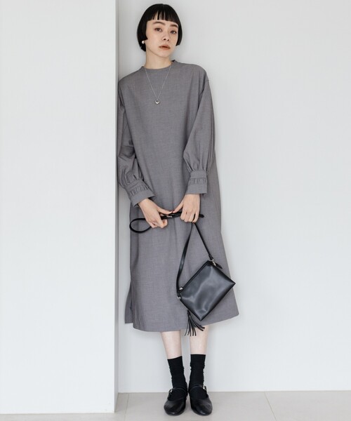 THE SHOP TK （ザ ショップ ティーケー ）の「◆【セレモニー/入卒/ONOFF対応/洗える】ダブルカフスサックワンピース（ワンピース・レディース・グレー/ブラック・12/13/14）」の11枚目の写真