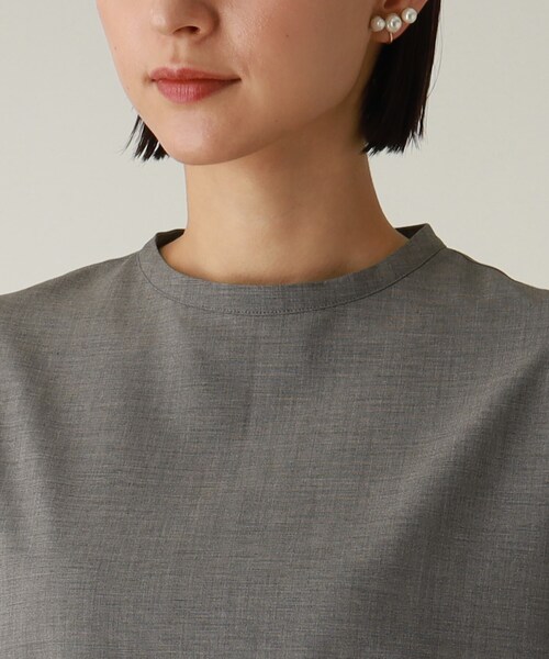 THE SHOP TK （ザ ショップ ティーケー ）の「◆【セレモニー/入卒/ONOFF対応/洗える】ダブルカフスサックワンピース（ワンピース・レディース・グレー/ブラック・12/13/14）」の4枚目の写真