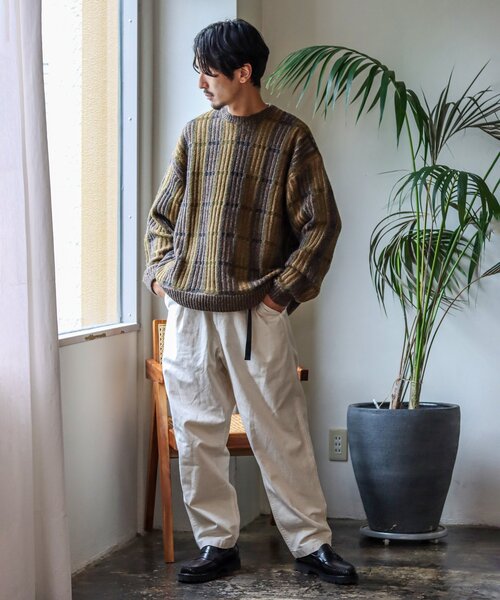 JOURNAL STANDARD(ジャーナルスタンダード)の「WEB限定【GEOM PATTERN】ウールミックス ジャガードクルーネックニット(ニット/セーター・メンズ・パープル/ネイビー/カーキ/イエロー/ブラック系その他・MEDIUM/LARGE)」の13枚目の写真