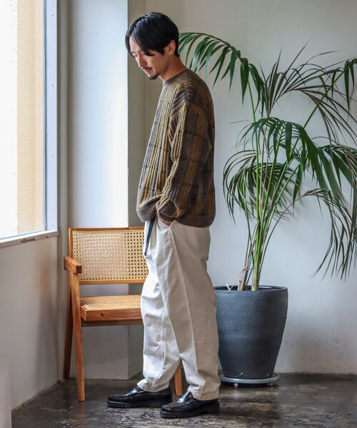 JOURNAL STANDARD(ジャーナルスタンダード)の「WEB限定【GEOM PATTERN】ウールミックス ジャガードクルーネックニット(ニット/セーター・メンズ・パープル/ネイビー/カーキ/イエロー/ブラック系その他・MEDIUM/LARGE)」の22枚目の写真