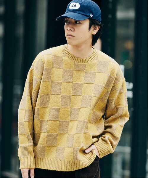 JOURNAL STANDARD(ジャーナルスタンダード)の「WEB限定【GEOM PATTERN】ウールミックス ジャガードクルーネックニット(ニット/セーター・メンズ・パープル/ネイビー/カーキ/イエロー/ブラック系その他・MEDIUM/LARGE)」の19枚目の写真