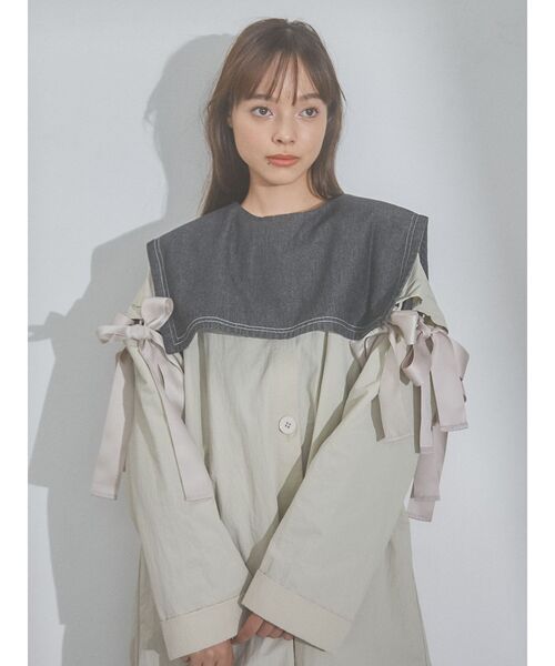 merry jenny（メリージェニー）の「リボンカットアウトコート（トレンチコート・レディース・アイボリー/ライトブルー・FREE）」の11枚目の写真