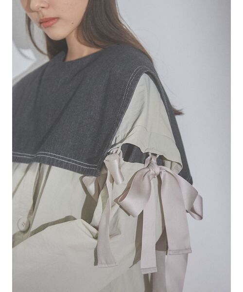 merry jenny（メリージェニー）の「リボンカットアウトコート（トレンチコート・レディース・アイボリー/ライトブルー・FREE）」の14枚目の写真