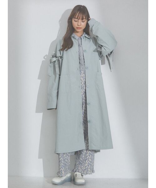 merry jenny（メリージェニー）の「リボンカットアウトコート（トレンチコート・レディース・アイボリー/ライトブルー・FREE）」の15枚目の写真
