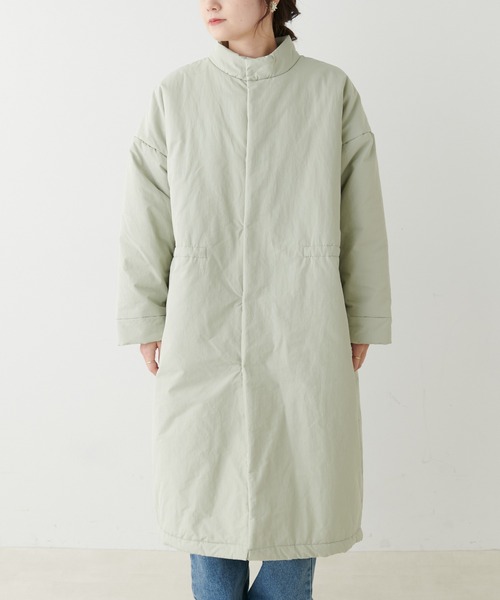 PUAL CE CIN（ピュアルセシン）の「【Du noir】スタンドネック中綿ロングコート（ダウンジャケット/コート・レディース・スミクロ/グレイッシュベージュ/カーキ・FREE）」の4枚目の写真