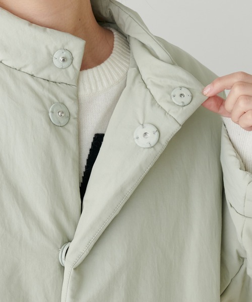 PUAL CE CIN（ピュアルセシン）の「【Du noir】スタンドネック中綿ロングコート（ダウンジャケット/コート・レディース・スミクロ/グレイッシュベージュ/カーキ・FREE）」の5枚目の写真