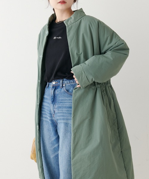 PUAL CE CIN（ピュアルセシン）の「【Du noir】スタンドネック中綿ロングコート（ダウンジャケット/コート・レディース・スミクロ/グレイッシュベージュ/カーキ・FREE）」の22枚目の写真